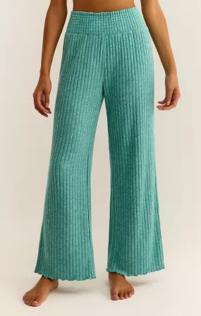 Z Supply Dawn Smocked Rib Pant - Green Lagoon