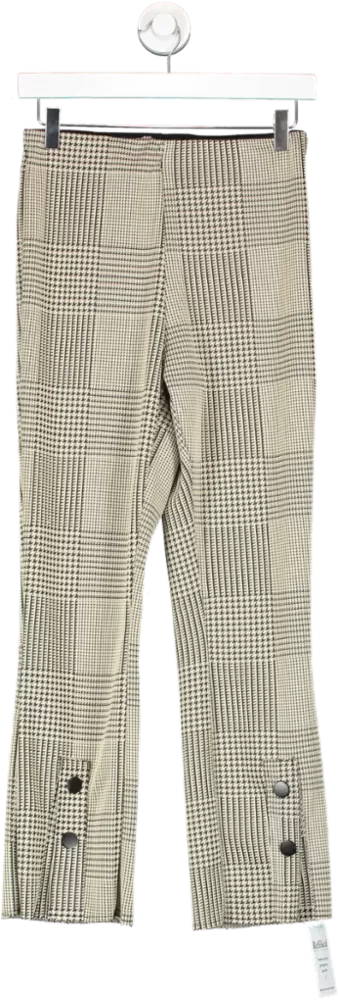 ZARA Multicoloured Houndstooth Button Detail Trousers UK S